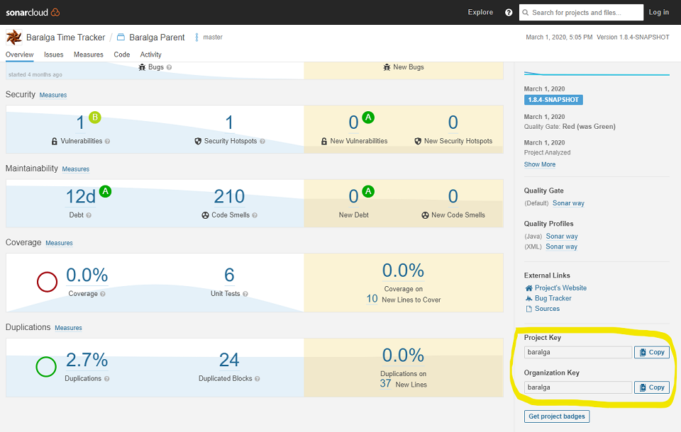 SonarCloud Project Key